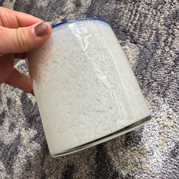 Blue Rimmed Glass Tumbler - Picture 6 of 6